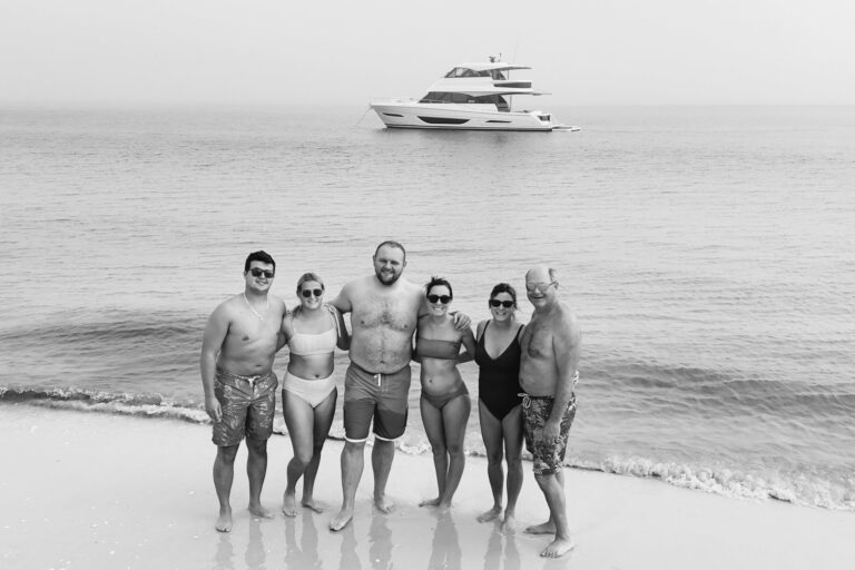 The Young family on a beach