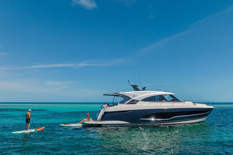 Riviera-5600-Sport-Yacht-PE-Anchored-023 Riviera 5600 Sport Yacht Platinum Edition